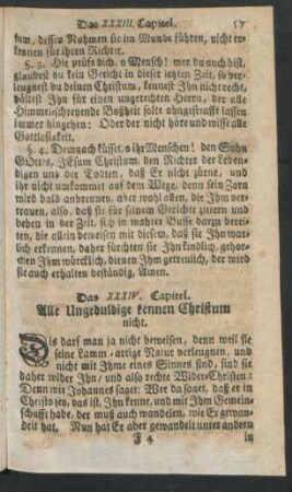 Das XXXIV. Capitel. Alle Ungeduldige kennen Christum nicht.