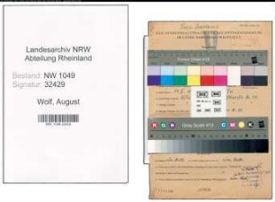 Entnazifizierung August Wolf , geb. 14.02.1910 (Bankangestellter)