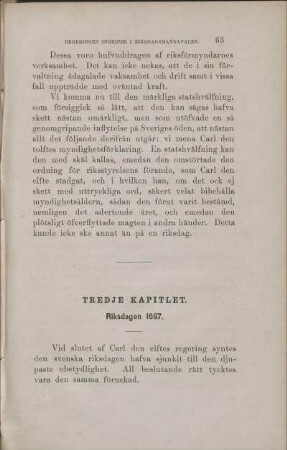 Tredje Kapitlet. Riksdagen 1697.