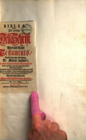 Biblia, Das ist: Die gantze Heil. Schrift Altes und Neues Testaments : mit iedes Capitels kurtzen Summarien, auch beygefügten vielen und richtigen Parallelen