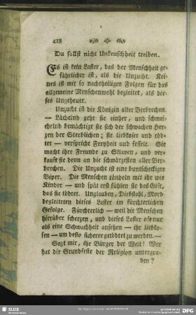 Du sollst nicht Unkeuchheit treiben