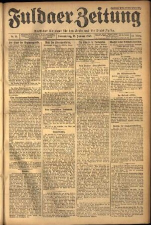 Ausgabe vom Donnerstag, den 15. Januar 1925.