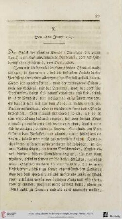 X - XVIII (Den 2ten Juny, 1767 - Den 30ten Junius, 1767)