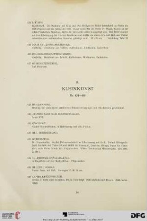 E. Kleinkunst (Nr. 428-460)