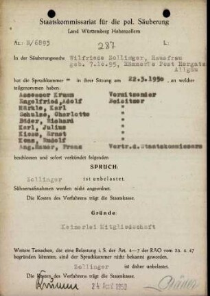 Zollinger, Wilfriede