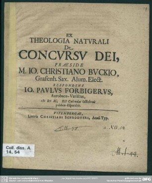 Ex theologia naturali de concursu dei