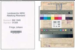 Entnazifizierung Johann Frings , geb. 07.12.1907 (Masseur)