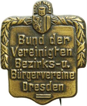 Dresden - Abzeichen des Bundes der Vereinigten Bezirks- und Bürgervereine