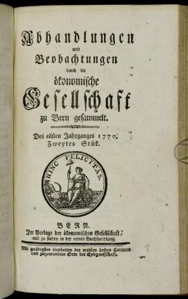 Des eilften Jahrganges 1770. Zweytes Stük