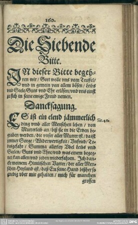 Die Siebende Bitte: In dieser Bitte begehren wir, Gott wolle uns vom Teuffel, ...
