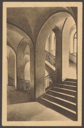 Ansichtskarte Treppenaufgang, Volksschule, Wilmsstraße 10