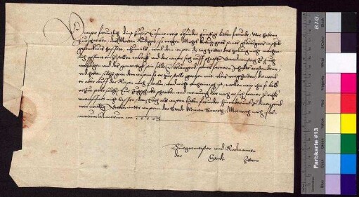 Bürgermeister und Rat der Stadt Bautzen teilen Bürgermeister und Rat der Stadt Zittau mit, dass Martin Rüdiger, der sich wegen der Schulden bei Nickel Kreutziger in Schuldhaft befindet, anbietet, ein Pfand zu stellen, nachdem der Gläubiger die vorgeschlagenen Zahlungstermine abgelehnt hat.