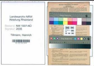 Entnazifizierung Heinrich Tillmann , geb. 25.08.1886 (Landwirt)