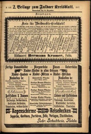 Dritte Ausgabe vom Samstag, den 11. Dezember 1897.