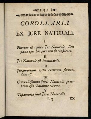 13-16, Corollaria.