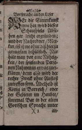 Vorsprache an den Leser