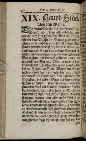 XIX. Haupt-Stück. Von dem Wasser