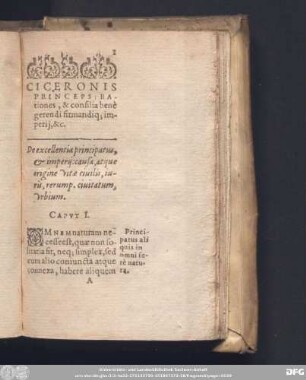 Ciceronis Princeps: Rationes, & consilia benè gerendi firmandiq[ue] imperii, [et]c.