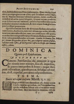 Dominica Quinta post Epiphaniam.