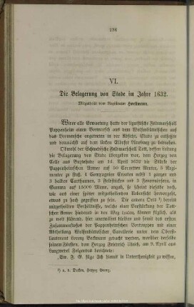 VI. Die Belagerung von Stade im Jahre 1632