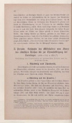 II. Periode. Geschichte des Mittelalters vom Sturze des römischen Reiches bis zur Thronbesteigung der Karolinger