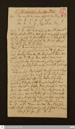 Disposition der Predigt August Hermann Franckes vom Himmelfahrtstag 1726.
