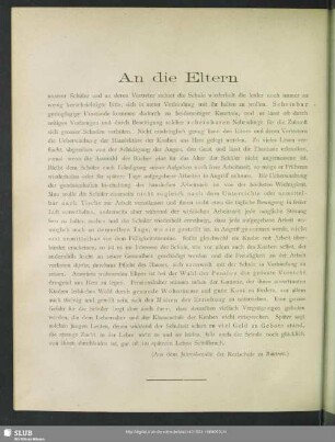 An die Eltern