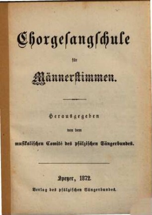 Chorgesangschule für Männerstimmen