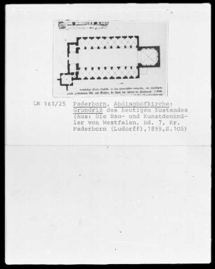 Abdinghofkirche in Paderborn: Grundriss des heutigen Zustandes