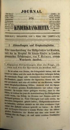Journal für Kinderkrankheiten. 44. 1865