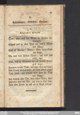 1. Tägliches Gebeth.
