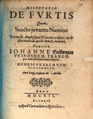 Disp. de furtis