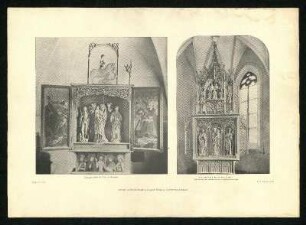 Ellwangen, Stiftskirche in der ursprünglichen Gestalt des spätromanischen Baues. Außenansichten.