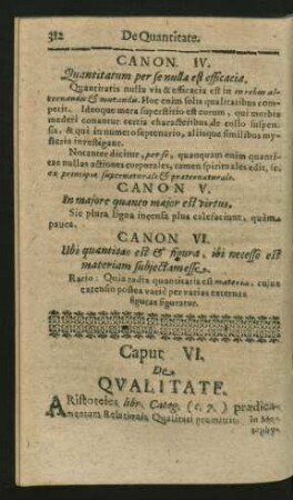 Caput VI. De Qualitate.
