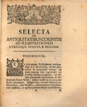 Specimen antiquitatum Corinthiacarum selectarum ad illustrationem utriusque epistolae Paulinae