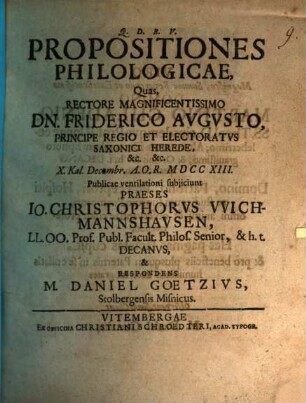 Propositiones Philologicae