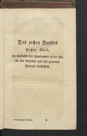 Des ersten Bandes Erster Theil