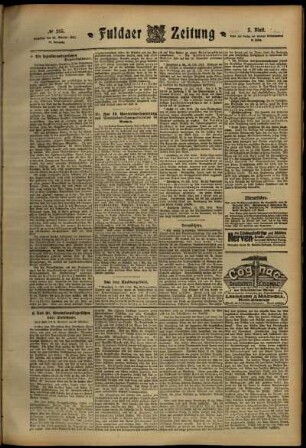 Dritte Ausgabe vom Samstag, den 12. Oktober 1912.