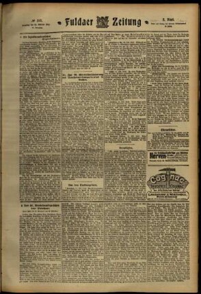 Dritte Ausgabe vom Samstag, den 12. Oktober 1912.