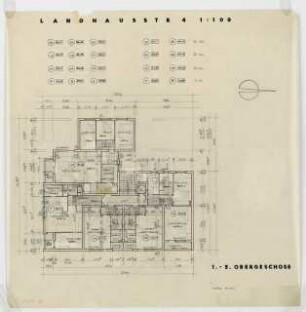 Wohnhaus Landhausstraße 4, Berlin-Wilmersdorf: Grundriss 1.-5. Obergeschoss 1:100
