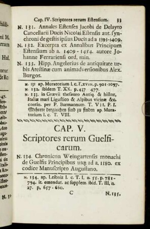 Cap. V. Scriptores rerum Guelficarum