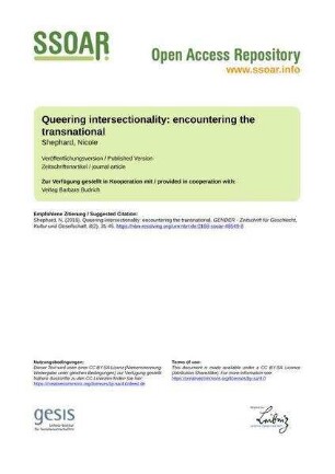 Queering intersectionality: encountering the transnational