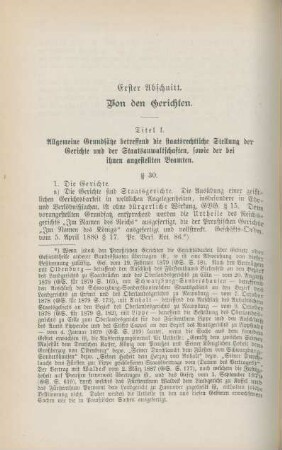 Erster Abschnitt. Von den Gerichten.