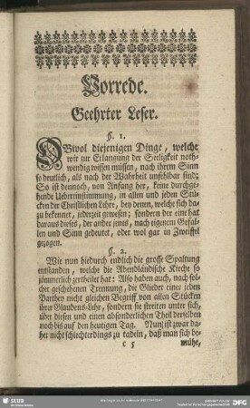 [Vorrede des Autoris] Vorrede. Geehrter Leser