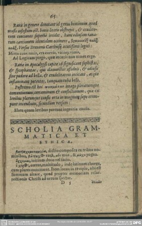 Scholia Grammatica Et Ethica