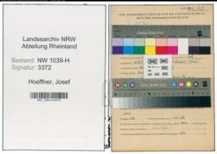 Entnazifizierung Josef Hoeffner , geb. 20.03.1909 (Lehrer)