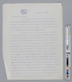 Brief an Samuel Fischer