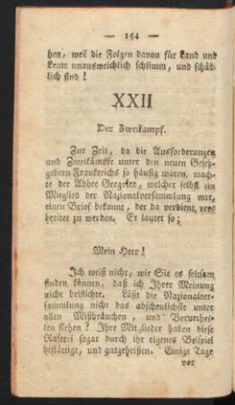 XXII Der Zweikampf