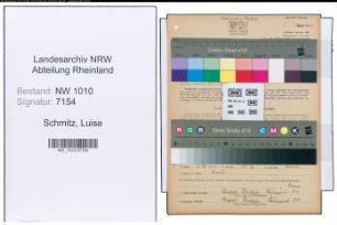 Entnazifizierung Luise Schmitz , geb. 12.04.1902 (Geschaeftsinhaberin)