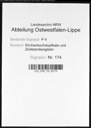 Zivilstandsregister der Stadt Lünen (G 1811). (Gemeinde: Lünen, Stadt)